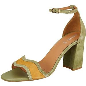 Geox D New Eraklia 80 Damessandalen, Pistache Mustard, 38 EU