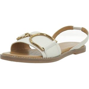 Geox Dames D NAILEEN Flat Sandaal, Off White, 35 EU, off-white, 35 EU