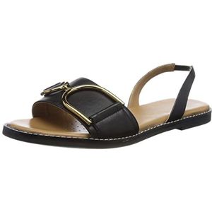 Geox - Naileen - Sandalen - Zwart - Leer - Schapenvacht