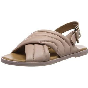 Geox, Schoenen, Dames, Beige, 38 EU, Stijlvolle Platte Sandalen