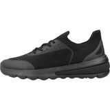 GEOX - D SPHERICA ACTIF - Sneakers - Zwart - Gebreide Stof en Lederachtig Materiaal