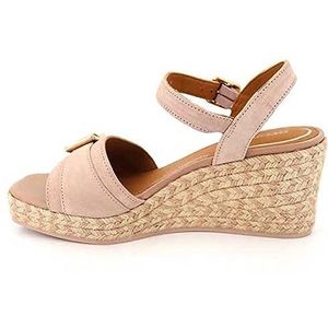 Geox Dames D PANAREA espadrille Wedge sandaal, nude, 36,5 EU, nude, 36.5 EU