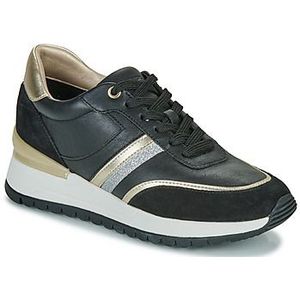 Geox D DESYA Sneakers voor dames, zwart, 37 EU, zwart, 37 EU