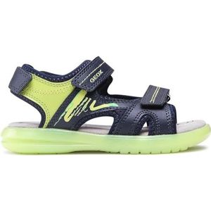 Geox Jongenssandaal J Maratea Boy Sandaal, Navy Lime Green, 36 EU