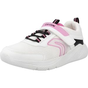 Geox J Sprintye Girl Sneakers voor meisjes, wit fuchsia, 26 EU