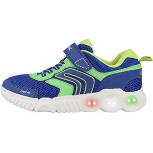 Geox - J WROOM - Sneakers - Blauw/Limoen - Met Verlichting