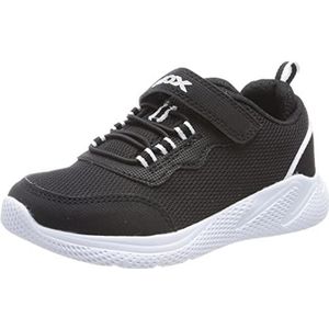 Geox Jongens J Sprintye Boy Sneakers, zwart wit, 38 EU