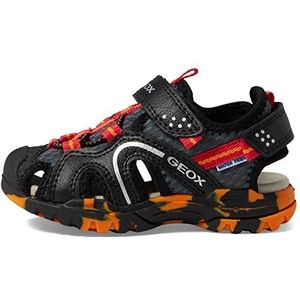 Geox J Borealis Boy Sandaal voor jongens, zwart-rood, 25 EU