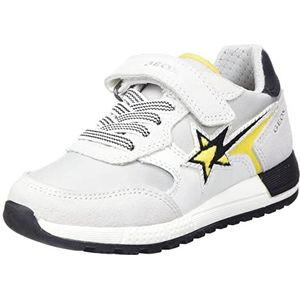 Geox J ALBEN Boy Sneaker, wit/geel, 30 EU, wit geel, 30 EU