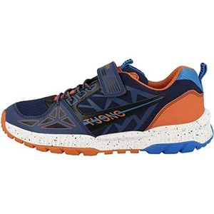 Geox J Tuono Boy Sneakers voor jongens, Navy Oranje, 33 EU