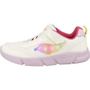Geox J Aril Girl Sneakers voor meisjes, Wit Multicolor, 33 EU