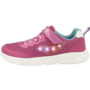 Geox J Aril Girl Sneakers voor meisjes, Fuchsia Multicolor, 35 EU Schmal