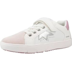 Geox J Silenex Girl Sneakers voor dames, Wit-roze., 38 EU