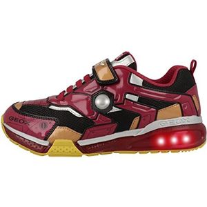 Geox J Bayonyc Boy Sneakers voor jongens, zwart-rood, 33 EU