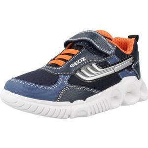 Geox J Wroom Boy Sneakers voor jongens, Navy Oranje, 27 EU