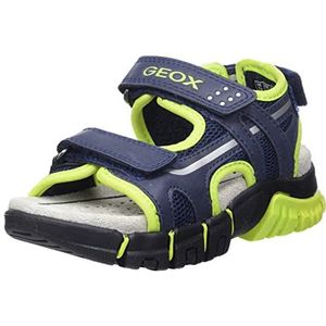 Geox J Dynomix Boy Sandaal voor heren, Navy Lime, 37 EU