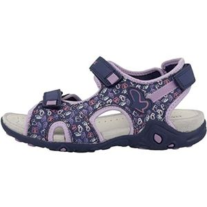 Geox J Whinberry G Sandal, Navy/DK Lila, 24 EU, Navy Dk Lilac, 24 EU