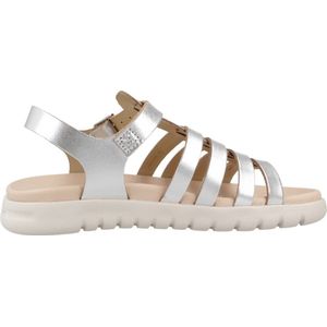 GEOX - Soleima Girl - Sandalen - Zilver - Leer - Ademend en Waterdicht