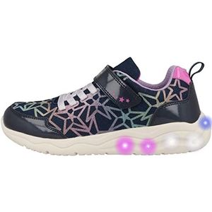 Geox J Phyper Girl Sneakers voor meisjes, Navy Multicolor, 35 EU