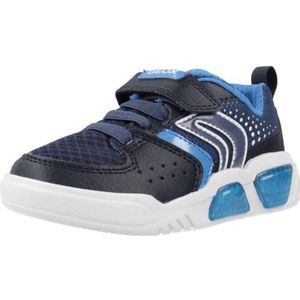 Geox J ILLUMINUS Boy Sneaker, Navy/LT Blue, 33 EU, Navy Lt Blue., 33 EU