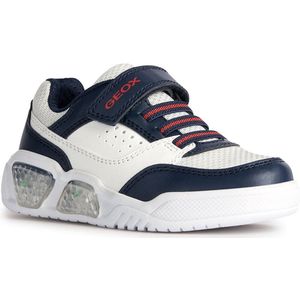 Geox J ILLUMINUS Boy Sneaker, Navy/White, 34 EU, marineblauw/wit, 34 EU