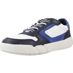 Geox J HYROO Boy Sneaker, wit/marineblauw, 29 EU, Wit Navy, 29 EU