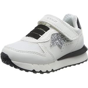 Geox J Fastics Girl Sneakers voor meisjes, wit zwart, 24 EU