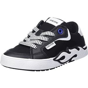 Geox J Alphabeet Boy Sneakers voor jongens, zwart wit, 36 EU