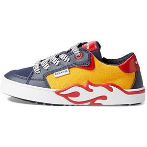 Geox Jongens J Alphabeet Boy Sneakers, Geel navy, 31 EU