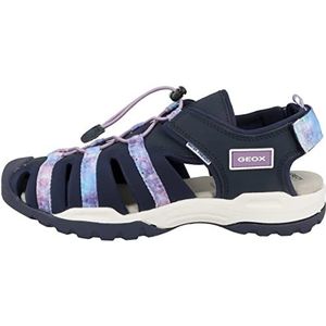 Geox J Borealis Girl Sandalen Meisjes, marineblauw en paars.