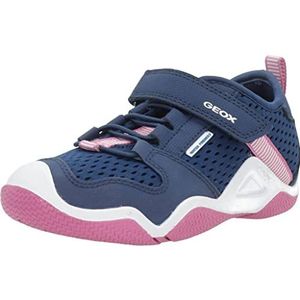 Geox J Wader Girl Moccasin, Navy/Fuchsia, 33 EU, Navy Fuchsia, 33 EU