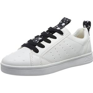 Geox J Djrock Girl Sneakers voor meisjes, wit zwart, 29 EU