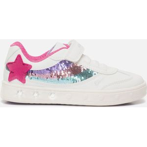 Geox J Skylin Girl Sneakers voor meisjes, Wit Multicolor, 28 EU