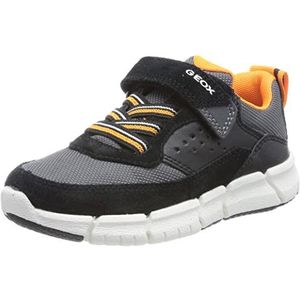 Geox J Flexyper Boy Sneakers voor jongens, zwart/oranje., 43 EU