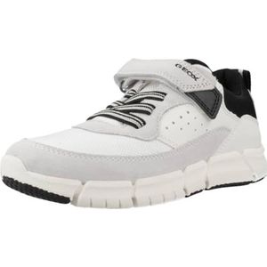 Geox J Flexyper Boy Sneakers voor jongens, wit zwart, 34 EU