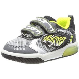 Geox J INEK Boy Sneaker, grijs/lime, 27 EU, Grey Lime, 27 EU