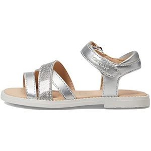 Geox J Karly Girl D Peeptoe sandalen voor meisjes, zilver, 24 EU
