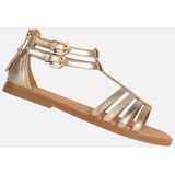 GEOX - Karly - Sandalen - Platinakleur - Lederlook - Platte Meisjessandaal
