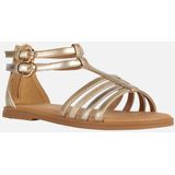 GEOX - Karly - Sandalen - Platinakleur - Lederlook - Platte Meisjessandaal