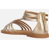 GEOX - Karly - Sandalen - Platinakleur - Lederlook - Platte Meisjessandaal