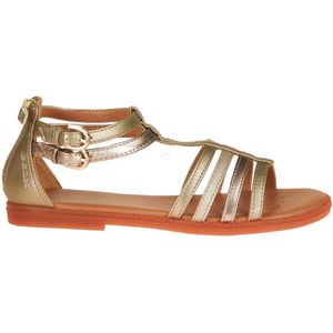 GEOX - Karly - Sandalen - Platina - Lederlook met Parelglans en Metallic Lakleerlook