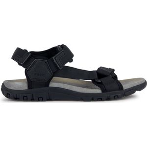 Geox, Schoenen, Heren, Zwart, 42 EU, Comfortabele platte sandalen voor mannen