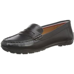 Geox Dames D Kosmopolis + Grip Moccasin, Schwarz, 37 EU