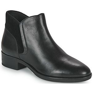 Ademende bottines in leer met rits Felicity GEOX. Leer materiaal. Maten 37. Zwart kleur