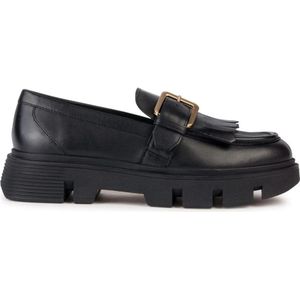 Ademende loafers in leer Vilde GEOX. Leer materiaal. Maten 37. Zwart kleur