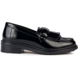 Ademende loafers in leer Walk Pleasure GEOX. Leer materiaal. Maten 39. Zwart kleur