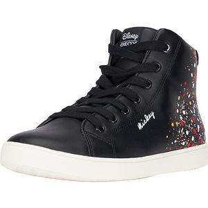 Geox Meisjes J Kathe Girl F Sneakers, Black Multicolor, 39 EU