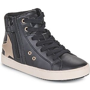 Geox J Kalispera Girl A Sneaker, zwart/platinum, 28 EU, Black Platinum, 28 EU