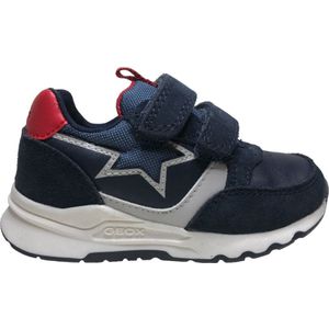 Geox - Pyrip - Sneakers - Navy/Rood - Lederen - Velcro's met Zilveren Ster
