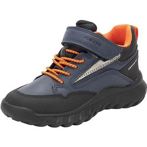 Geox Jongens J Simbyos Boy B ABX Sneakers, Navy Orange, 38 EU